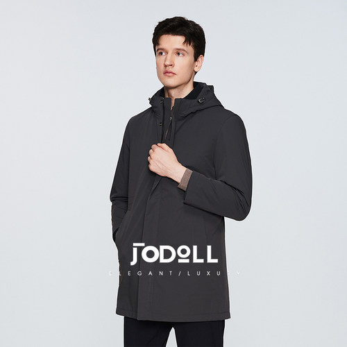 乔顿休闲连帽中长款羽绒服百搭