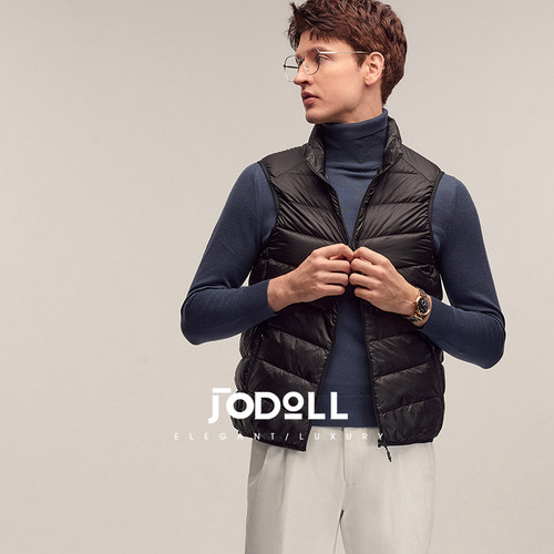乔顿男时尚休闲保暖立领羽绒马甲
