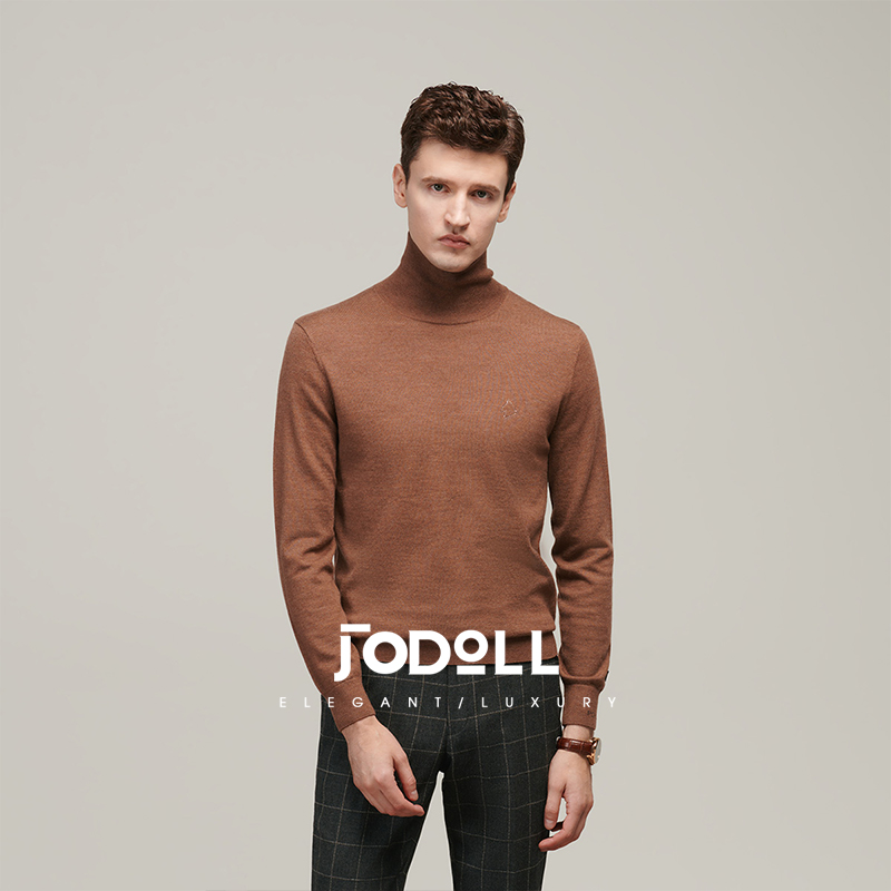 休闲羊毛衫JODOLL绵羊毛百搭高领