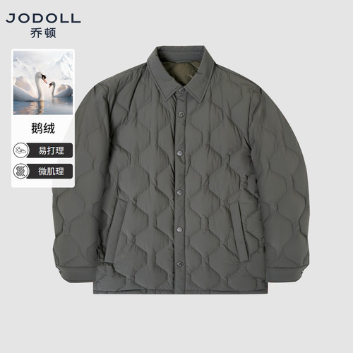 [高蓬鹅绒]乔顿翻领羽绒服短款