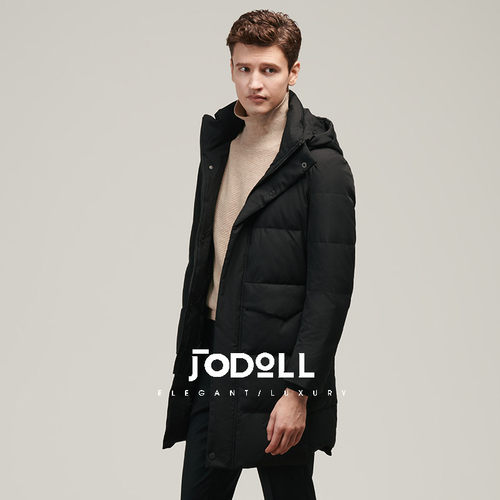 加厚中长款羽绒服JODOLL连帽休闲