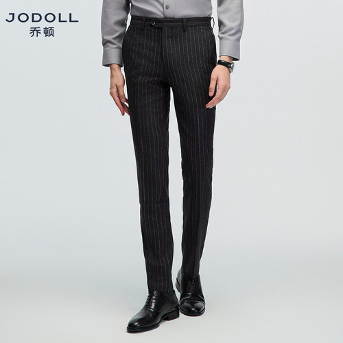 竖条纹长裤西裤JODOLL修身商务