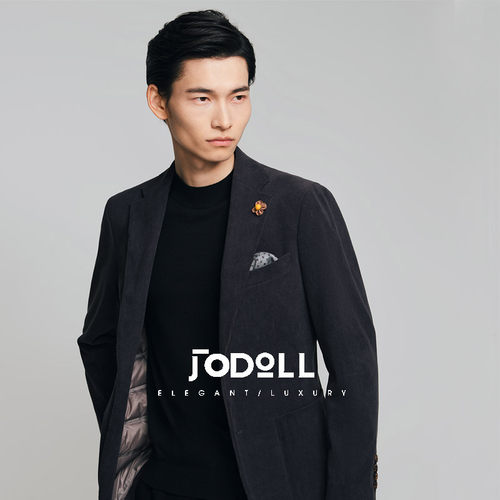 乔顿男时尚灯芯绒含羽绒西服外套