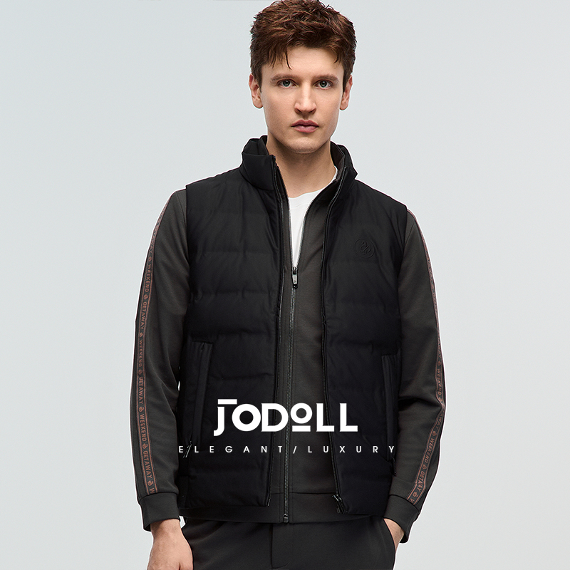 白鸭绒羽绒马甲JODOLL保暖立领