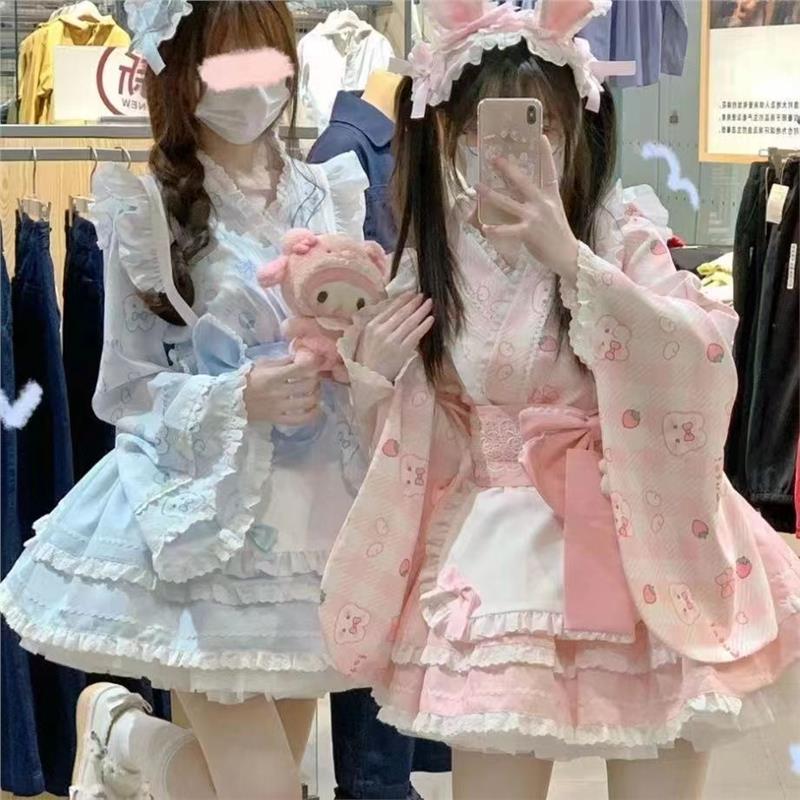 可爱套装和风Lolita洛丽塔女仆动漫日系长款cos
