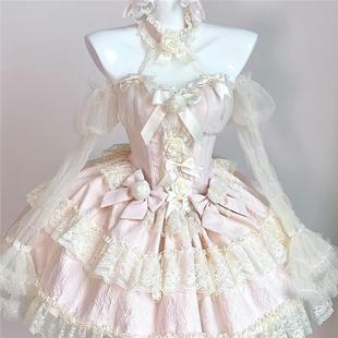 浪漫少女心氛围感纯欲lolita仙女蕾丝蝴蝶结公主洛丽塔裙 欲蝶