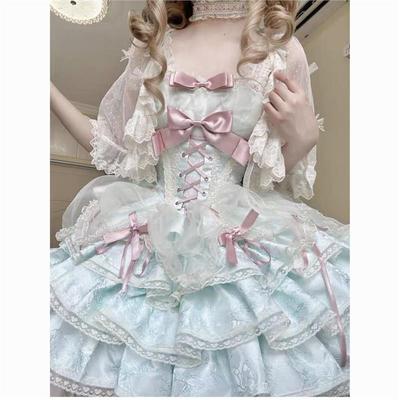 蔷薇执事绿色现货洛丽塔JSK甜辣纯欲温柔芭蕾风生日lolita连衣裙
