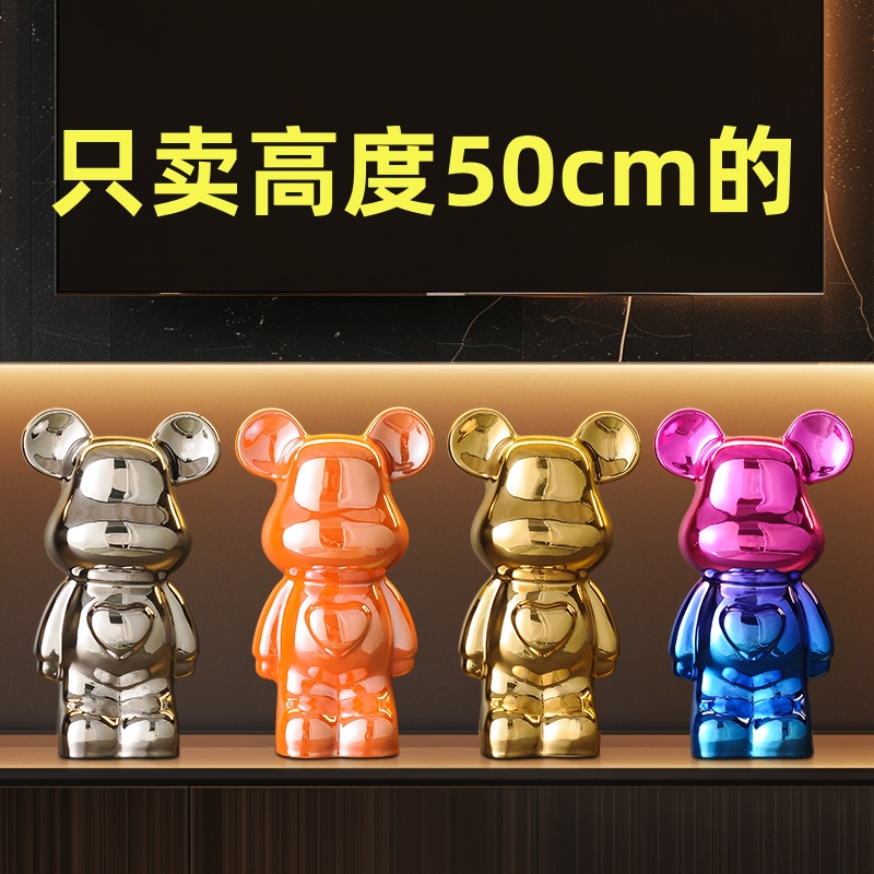 暴力熊入门玄关大号落地摆件轻奢高档客厅电视机柜家居软装装饰品