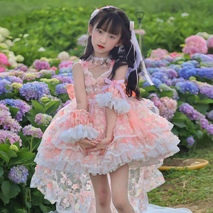 女童花仙子洛丽塔蓬蓬裙儿童超仙绝美裙子女孩花嫁生日礼服公主裙