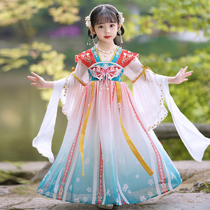 汉服女童夏季古风唐装洋气女孩夏款2024新款儿童中国风古装连衣裙