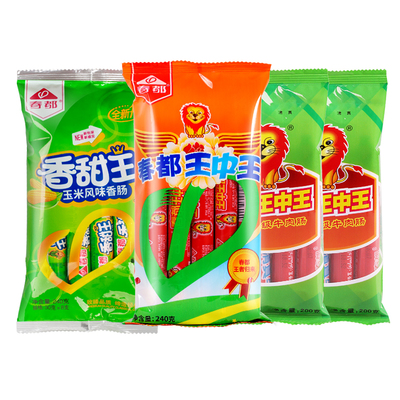 【自营直播】4大包火腿肠组合香肠王中王优级美味泡面搭档即食