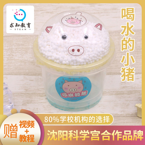 喝水的小猪 三年级水和空气干燥剂DIY中小学生趣味化科学实验道具 - 封面