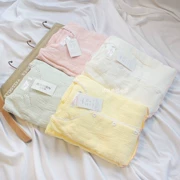 绉 Bộ đồ ngủ bằng vải cotton hai lớp dành cho bà bầu mùa xuân và mùa hè Chất liệu cotton cotton cho con bú tháng sau sinh cho bé ăn sau sinh - Giải trí mặc / Mum mặc