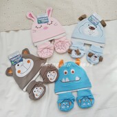 清货处理纯棉宝宝胎帽 套两件套春秋针织棉新生儿宝宝帽子造型 鞋