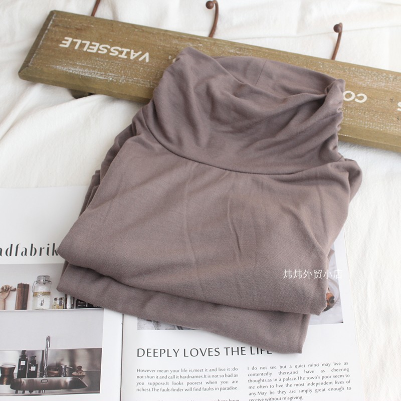 孕妇装日单莫代尔打底衫堆堆领