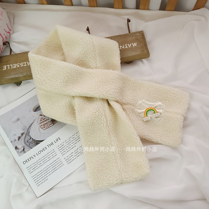 秋冬加厚保暖男女情侣羊羔绒围巾