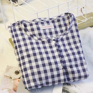出口日单孕妇哺乳衬衫裙 中长款产后外出喂奶衣授乳服长袖连衣裙