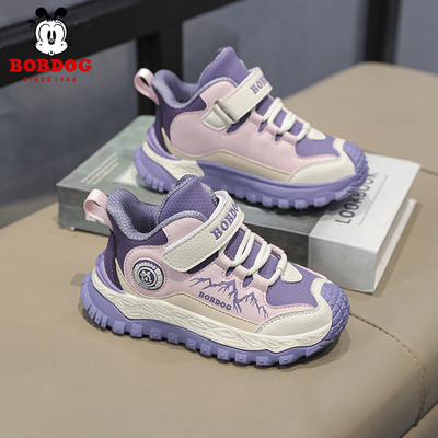 巴布豆女童防水皮面户外登山鞋
