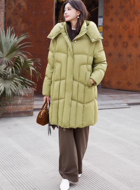 【甜甜专享】2025冬季 95白鹅绒中长款羽绒服-8862