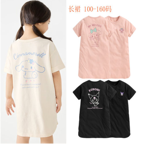 卡通刺绣女童夏季连衣裙长裙子