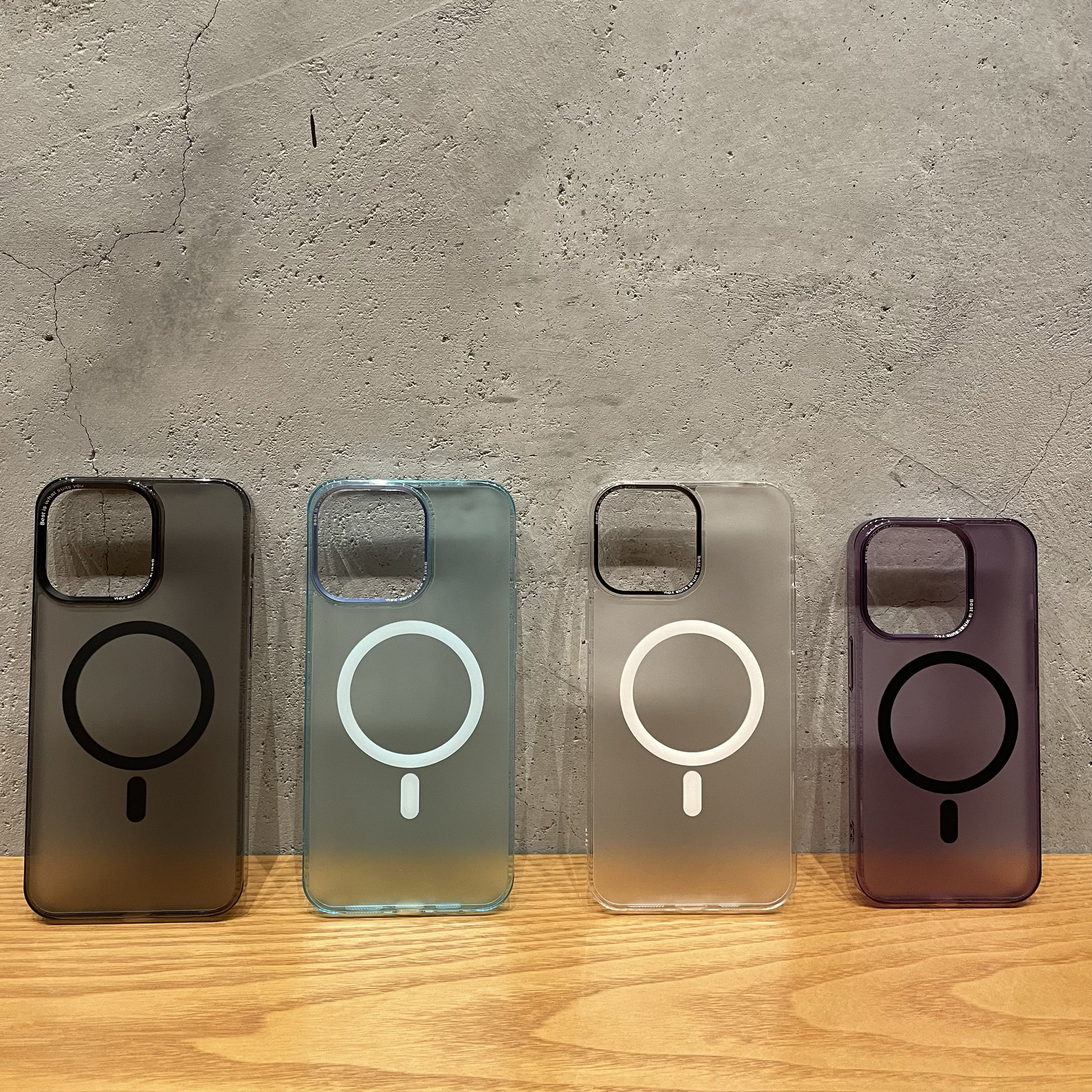 适用于iphone15promax AG微磨砂pc玻璃壳iphone14pro舒适超薄裸机感 磁吸手机壳