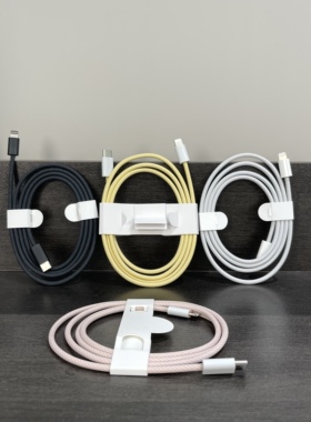 适用于苹果Mac拆机线黑色编织PD快充充电线适用于苹果iPhone8/12/13/14数据线Type-c转lightning