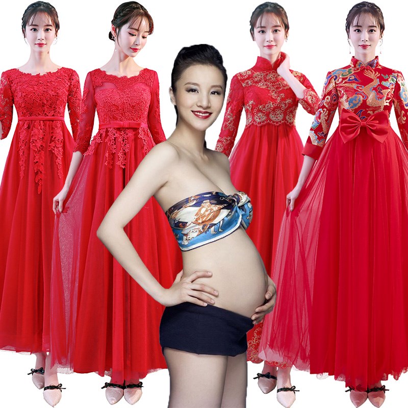 孕妇嫁衣新娘礼服中式中国风凤袍复古装婚纱6个月不收腰不显肚子在类目 女装/女士精品, 婚纱/旗袍/礼服, 礼服/晚装中 - 来自Buy2taobao.com提供专业的淘宝代购服务