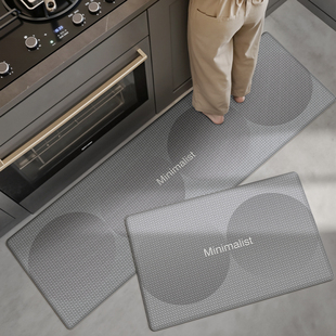 大江地垫厨房专用脚垫防滑防油皮革垫简约高级感长条垫子加厚耐脏