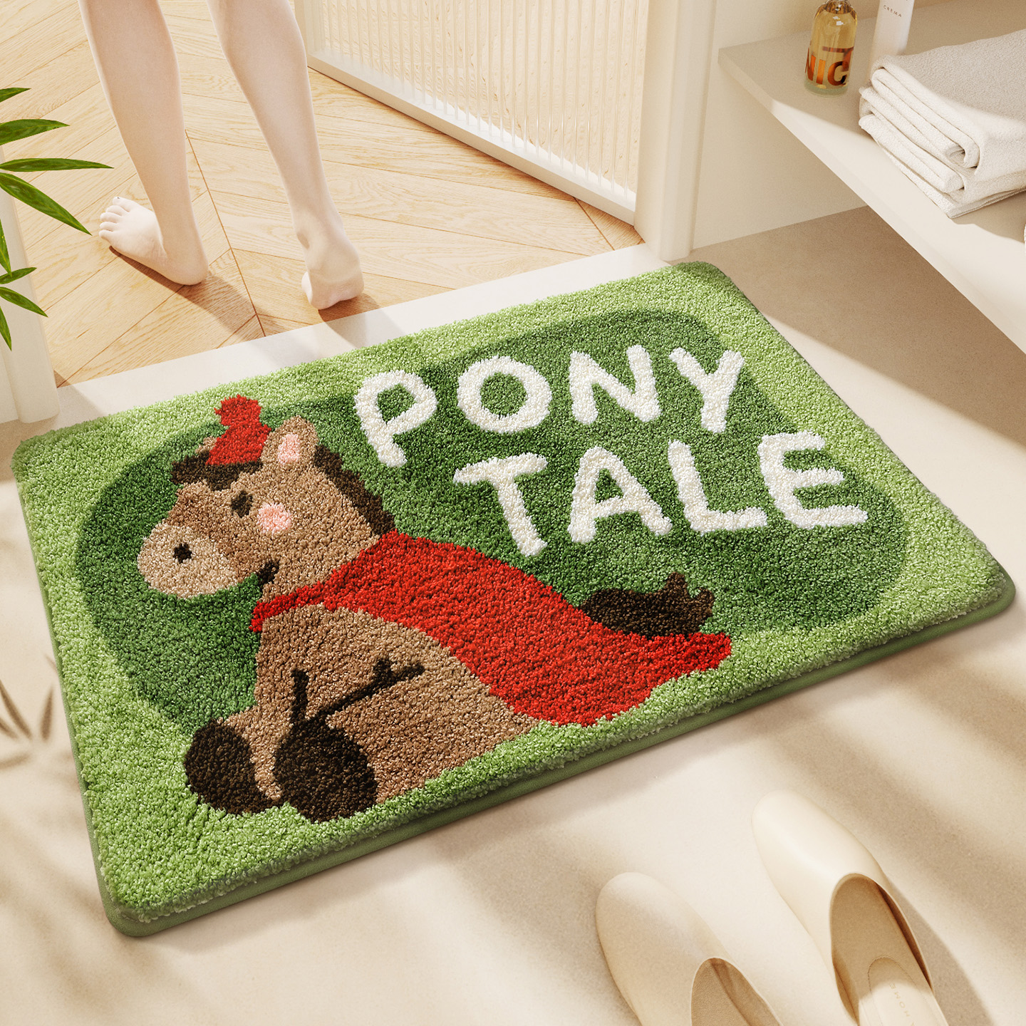 大江加厚植绒浴室吸水地垫