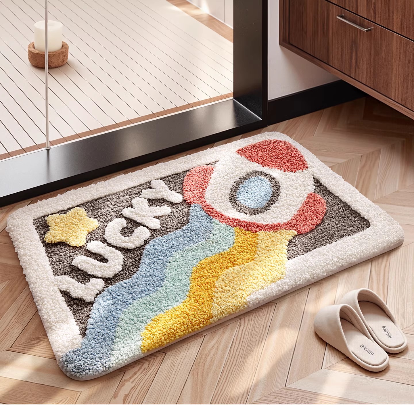 【升级植绒】浴室卡通吸水地垫