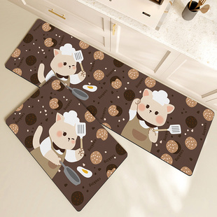 大江厨房地垫防滑防油防水硅藻泥专用脚垫子可擦免洗耐磨加厚地毯