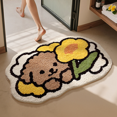 卡通小狗地垫家用浴室门口脚垫