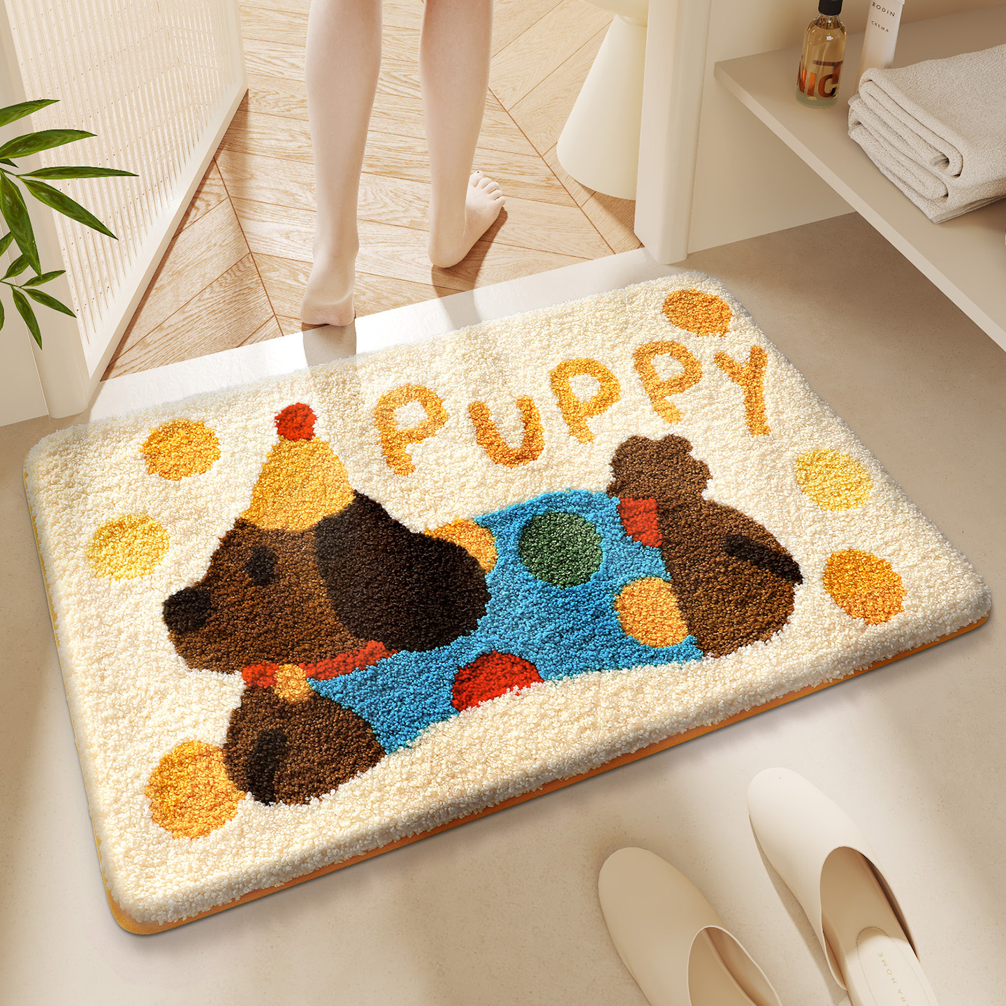 大江植绒可爱浴室吸水地垫加厚