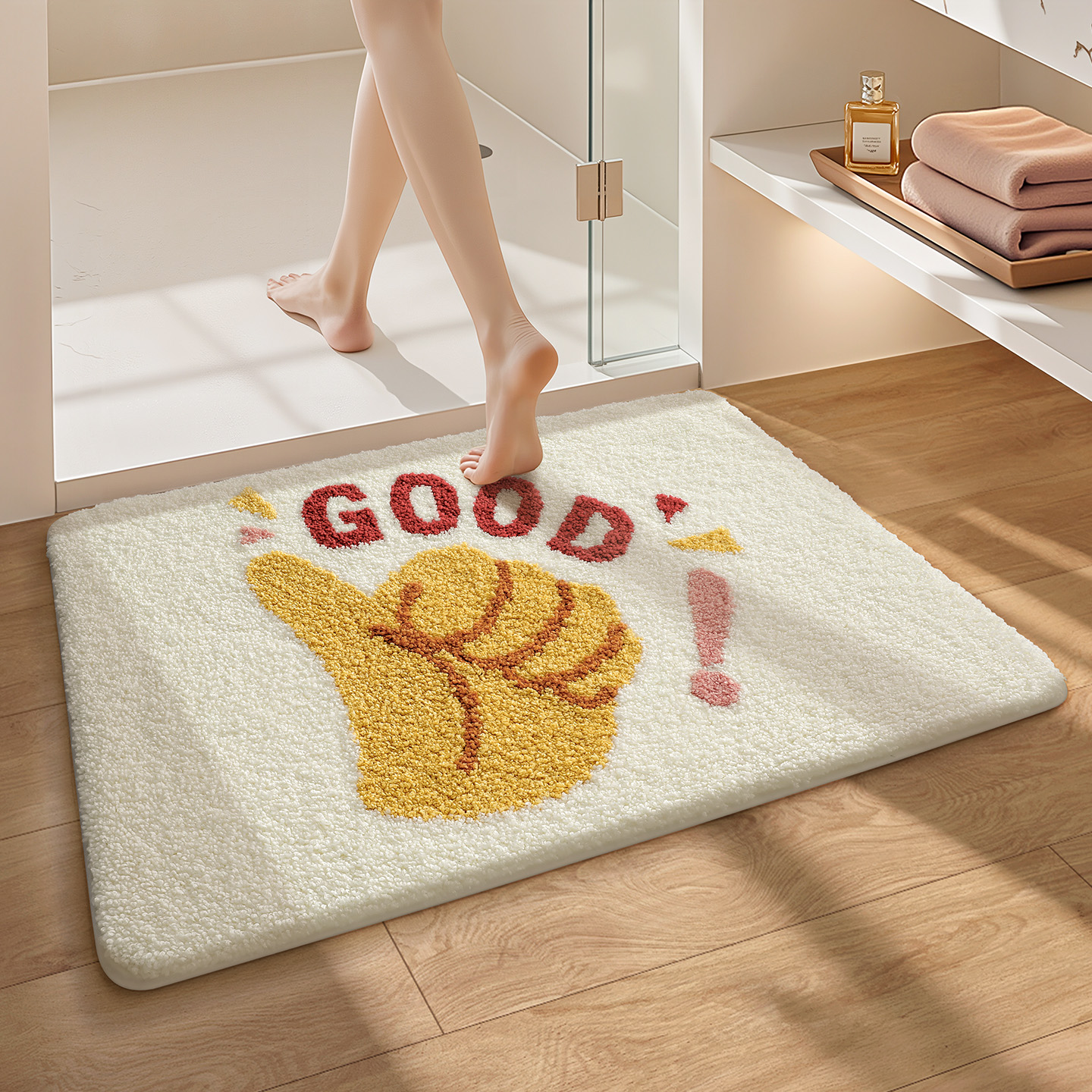 大江加厚植绒浴室吸水地垫