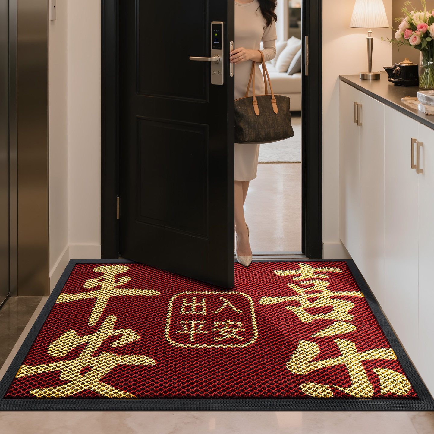 大江地垫别墅入户门专用红色脚垫大门口弹力门垫防滑室外进门地毯,居家布艺,入户地垫,淘宝优惠券,粉丝福利购,淘宝优惠卷
