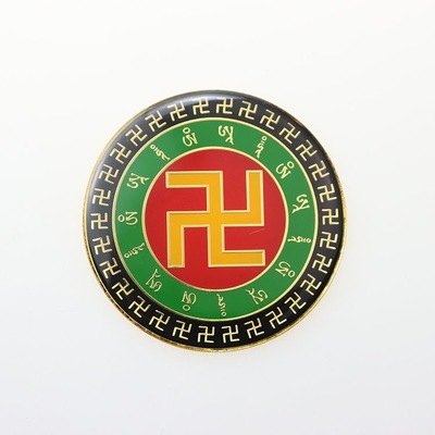 5CM黄万字符汽车平安吉祥贴