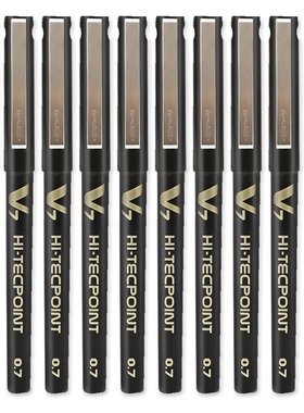 日本pilot百乐笔BX-V7中性笔学生用文具全针管直液式走珠笔考试水性笔黑笔蓝色红色笔办公签字笔水笔黑色0.7