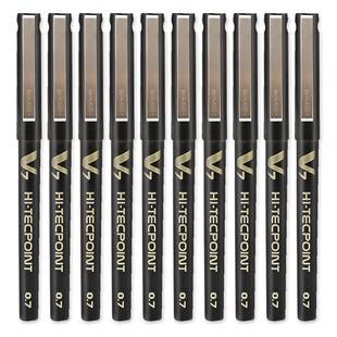 日本pilot百乐笔BX-V7中性笔学生用文具全针管直液式走珠笔考试水性笔黑笔蓝色红色笔办公签字笔水笔黑色0.7