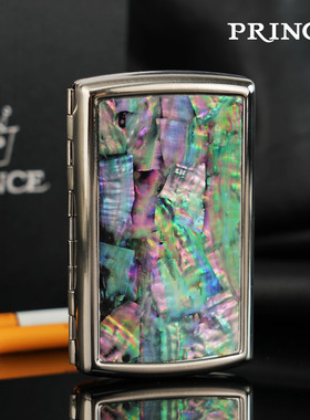 日本PRINCE王子高档精致小巧贝壳牛皮金属12支装85mm烟盒精选合集