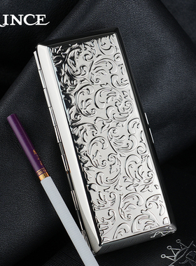 日本PRINCE王子高档纯铜精致金属烟盒10支85mm粗烟14支100mm细烟