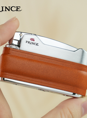 日本PRINCE王子正品多巴胺时尚彩色牛皮砂轮磕头经典气体打火机