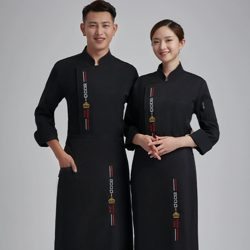 Шеф -повара Работа в одежде мужская длинная осенняя и зимняя кухня кухонная работник Hotpot Restaurant Worker Caste Cafeteri