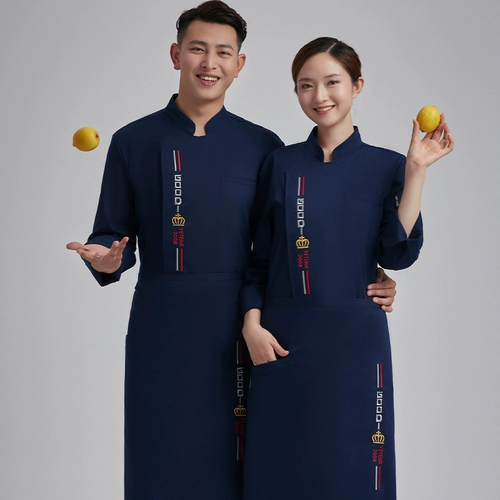 Шеф -повара Работа в одежде мужская длинная осенняя и зимняя кухня кухонная работник Hotpot Restaurant Worker Caste Cafeteri