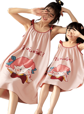 夏季纯棉女童吊带睡裙