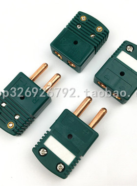 美标热电偶大插头S型连接器OSTW-RS-MF公母R型绿色高温热电偶插座