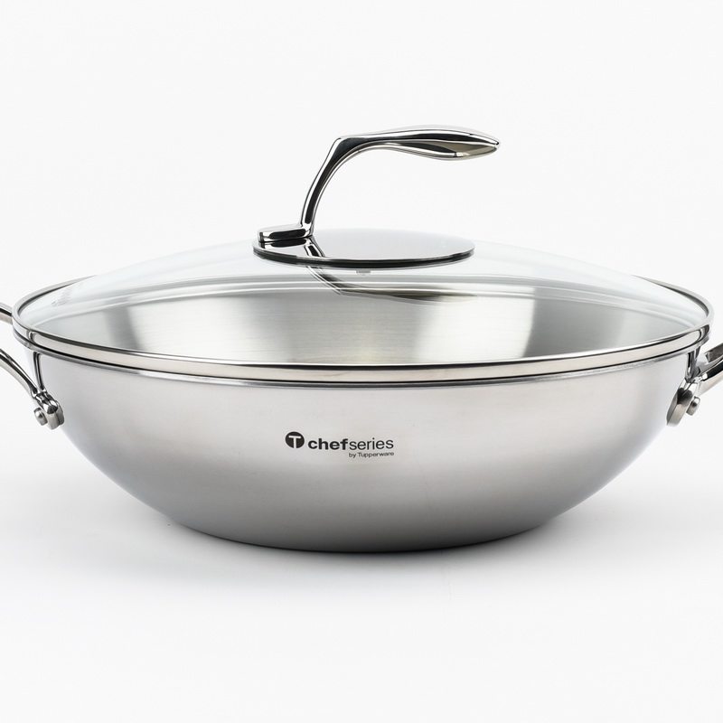 特百惠 4.2升至尊精钢三层炒锅 304不锈钢不粘锅 无涂层炒锅 正品