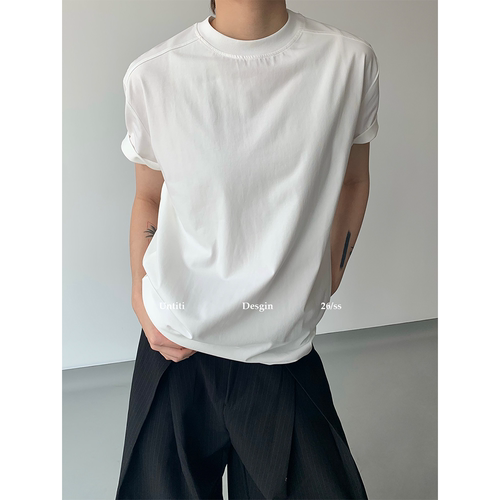 极简白色宽松正肩短袖T恤