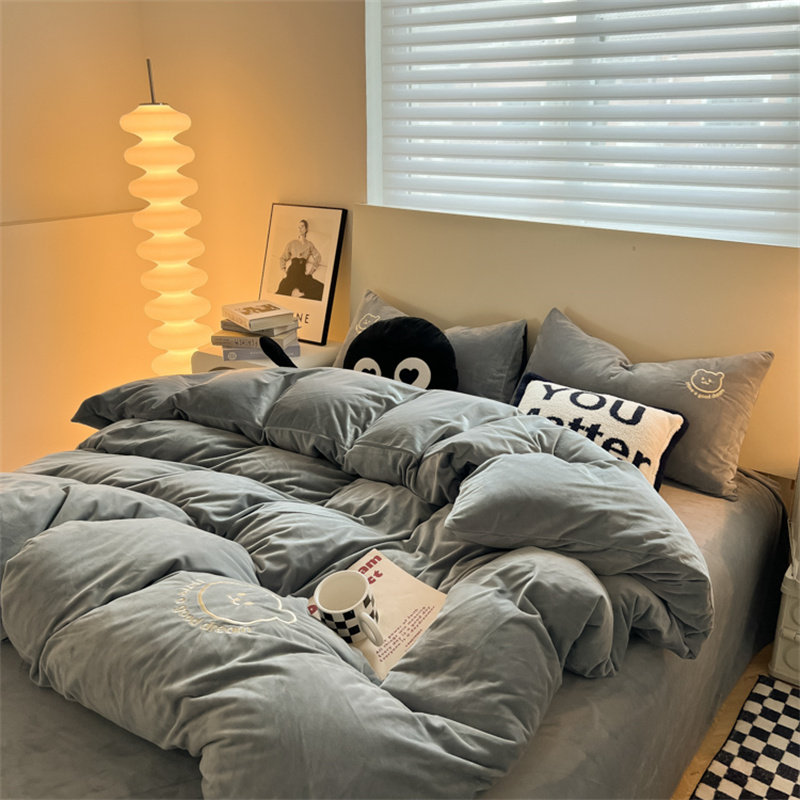 加厚牛奶绒床品四件套冬季珊瑚绒被套法莱绒床单床笠宿舍三件套,床上用品,床品套件/四件套/多件套,淘宝优惠券,粉丝福利购,淘宝优惠卷