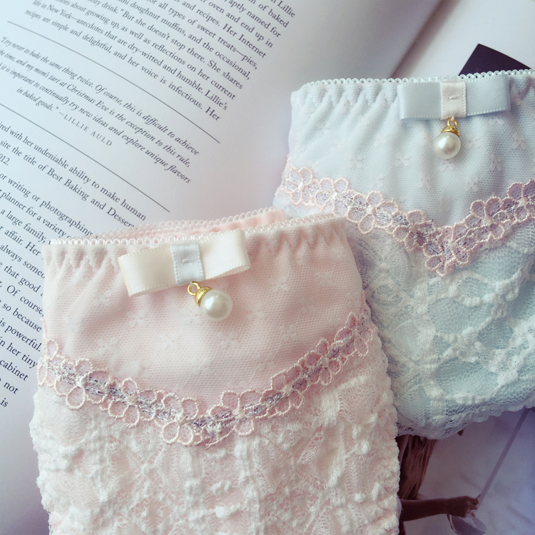 珍珠蝴蝶结日系甜美风三角裤头