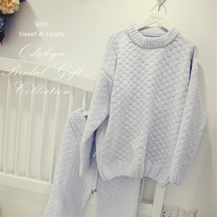 我的前半生罗子君同款睡衣毛线针织软绵绵家居服女士秋冬长袖套装